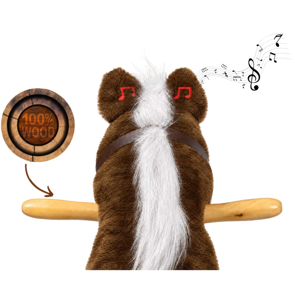 Interaktyvus supamasis arkliukas Teddy Milly Mally, tamsiai rudas