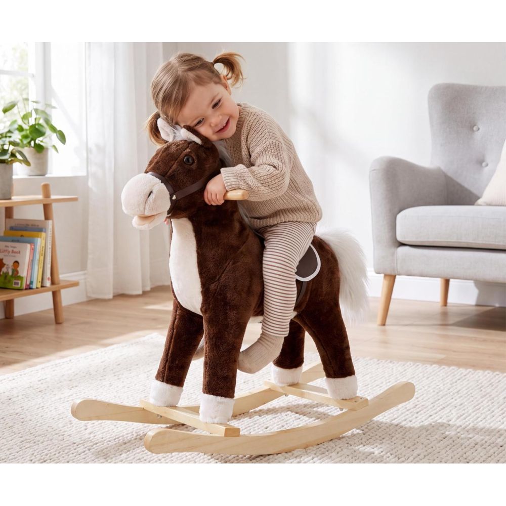 Interaktyvus supamasis arkliukas Teddy Milly Mally, tamsiai rudas