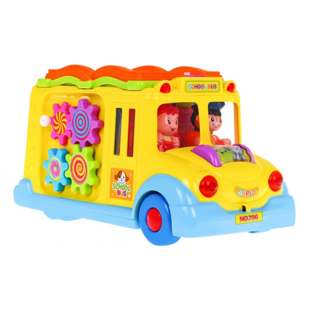 Multifunkcyjny Autobus dla dzieci 12m+ Dźwięki Światła + Ruchome elementy + Mini zabawy interaktywne