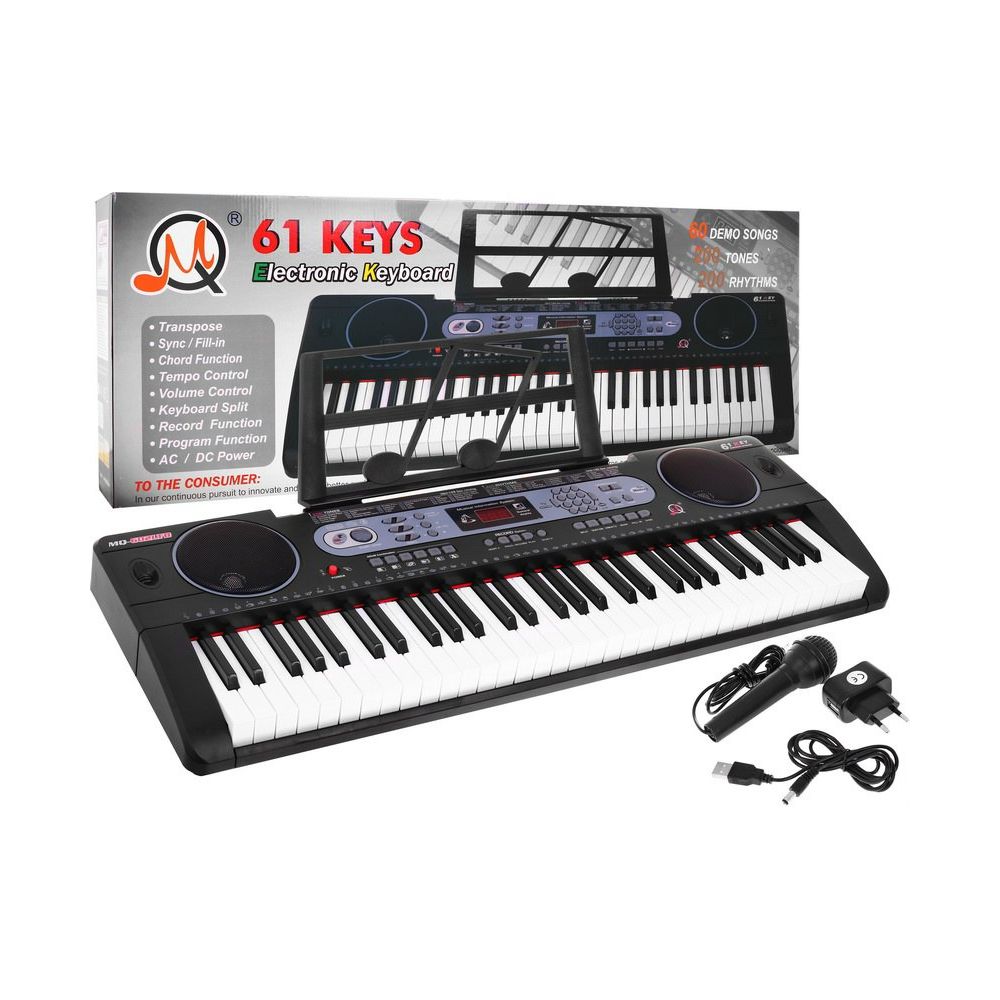 Wielofunkcyjny Keyboard dla dzieci 5+ Zestaw muzyczny Stojak na nuty Mikrofon - model nr 602