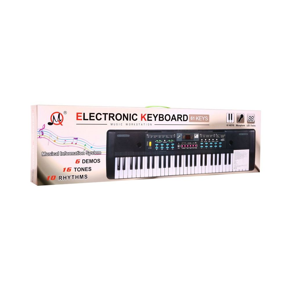 Keyboard dla dzieci 5+ Stojak na nuty Mikrofon + Kolorowe przyciski - model nr 605