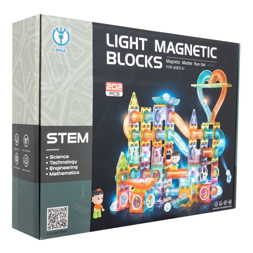 Klocki Magnetyczne Zestaw 202 elementów
