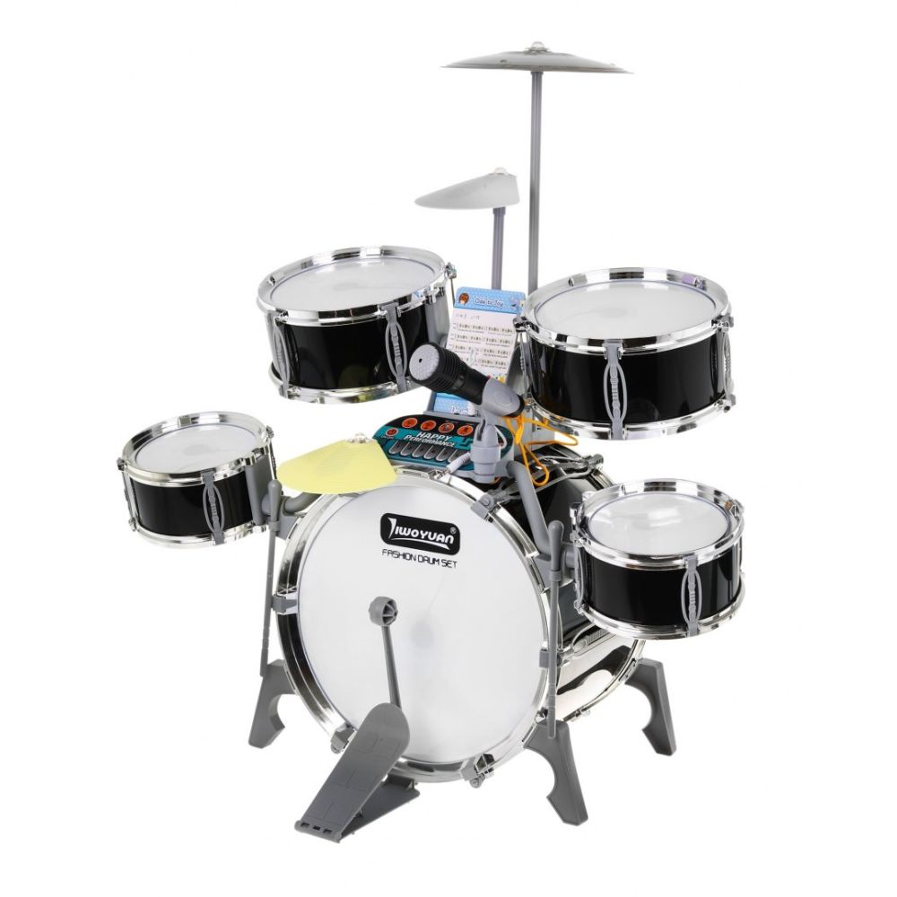 Zestaw muzyczny Perkusja + Keyboard + Mikrofon dla dzieci 3+ Podświetlane bębny