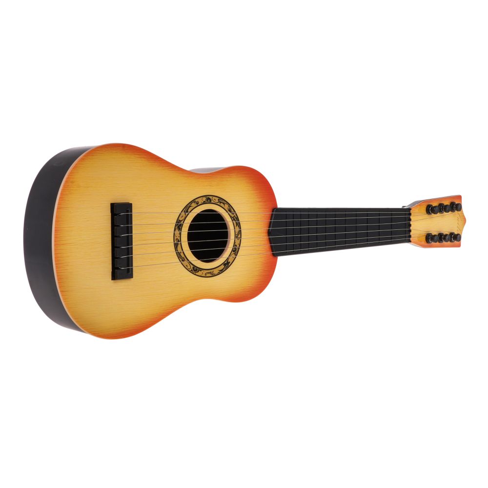 Gitara Klasyczna dla dzieci 3+ Jasny Brąz Zabawkowy Instrument + 6 Metalowych Strun