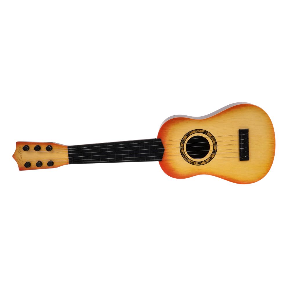 Gitara Klasyczna dla dzieci 3+ Jasny Brąz Zabawkowy Instrument + 6 Metalowych Strun
