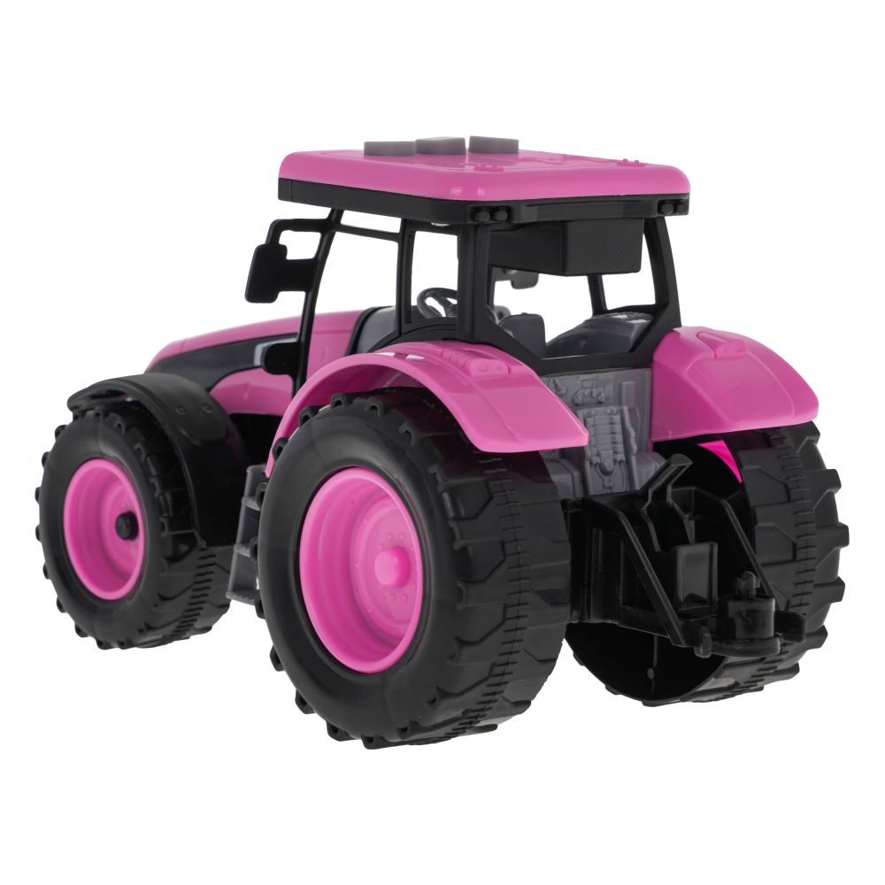 Interaktywny Różowy Traktor dla dzieci 3+ Otwierana maska + Dźwięki + Światła LED
