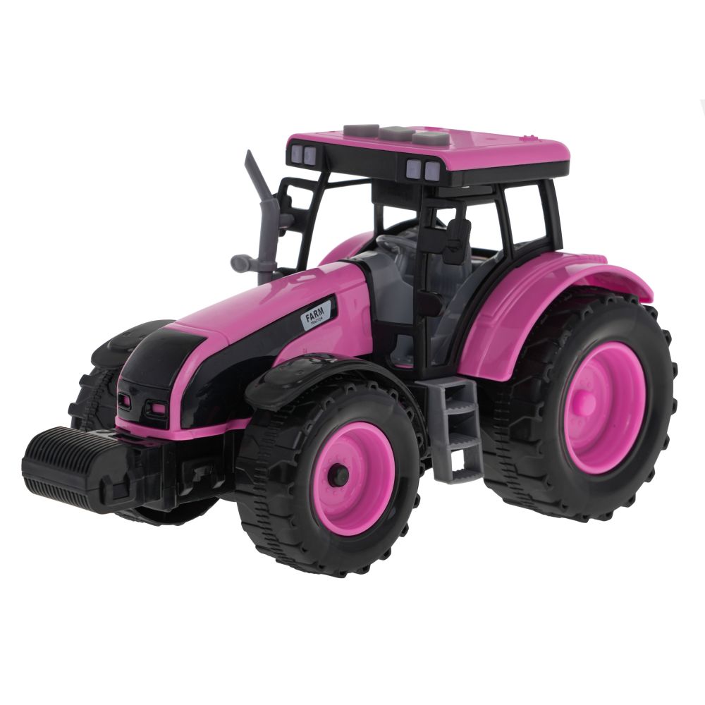 Interaktywny Różowy Traktor dla dzieci 3+ Otwierana maska + Dźwięki + Światła LED