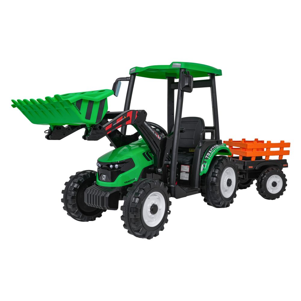 Pojazd MEGA Traktor D68 Z Przyczepką Zielony