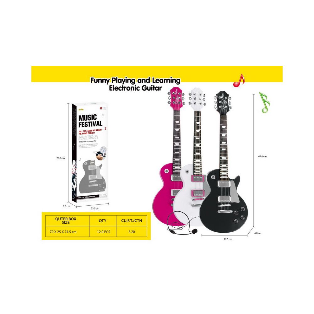 Zestaw Gitara + Mikrofon Róż
