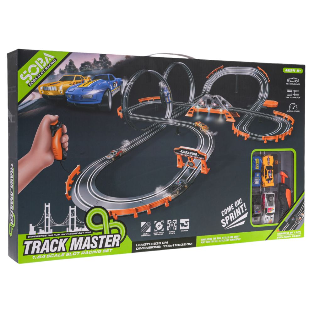 Tor Wyścigowy TRACK MASTER z Podświetleniem + Akcesoria