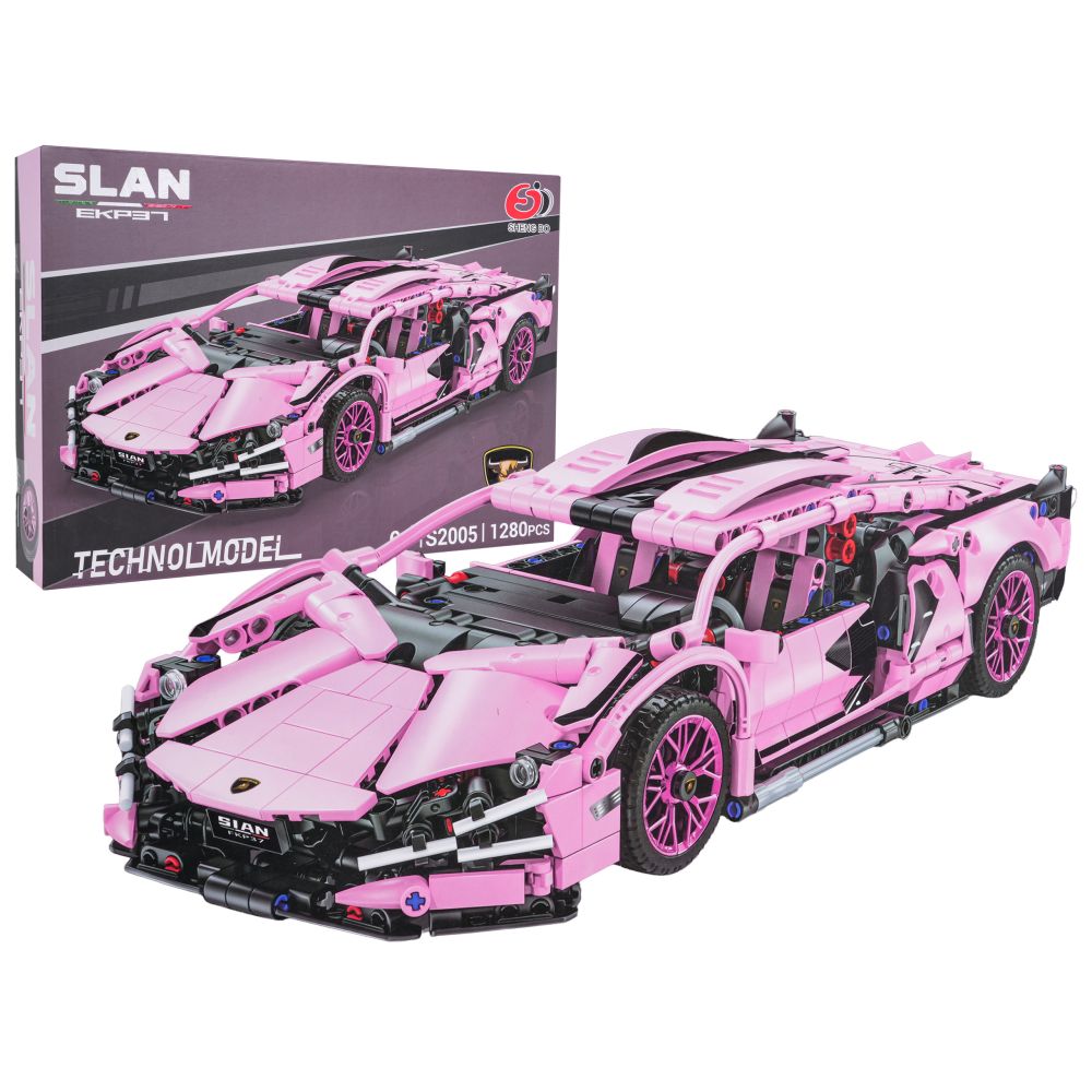 Klocki Auto Sportowe Różowe 1280el.