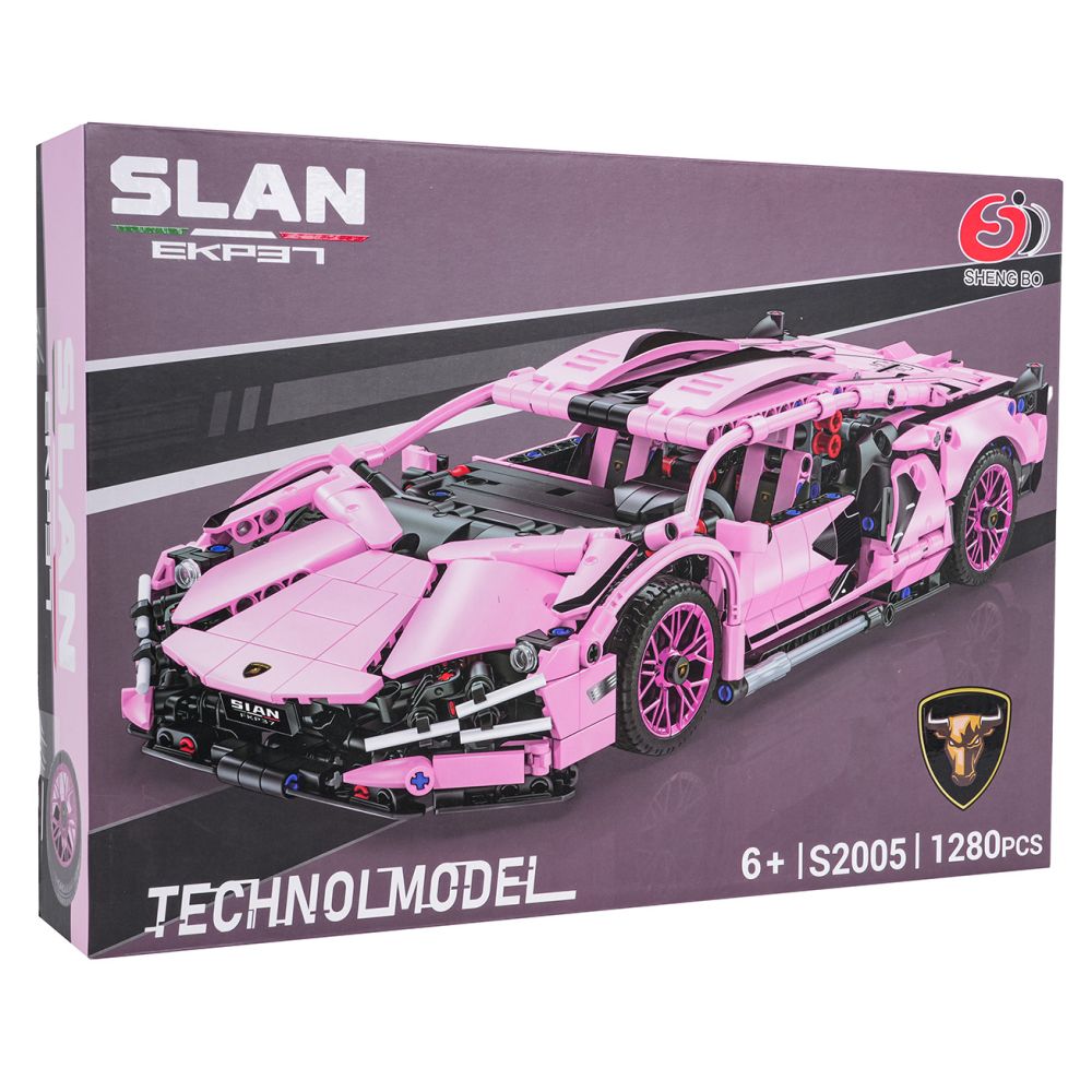 Klocki Auto Sportowe Różowe 1280el.