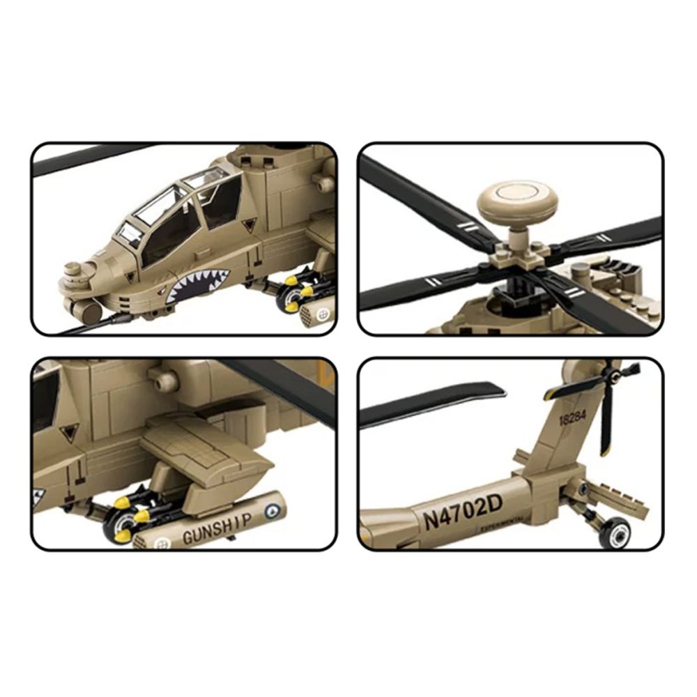 Zestaw Klocków Helikopter Wojskowy 255el.