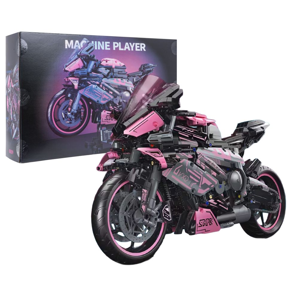 Zestaw Klocków Motocykl Ścigacz Różowy 2066el.