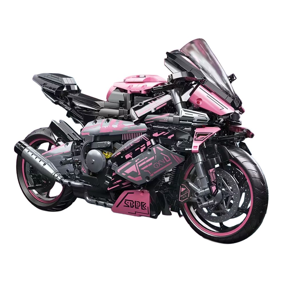 Zestaw Klocków Motocykl Ścigacz Różowy 2066el.