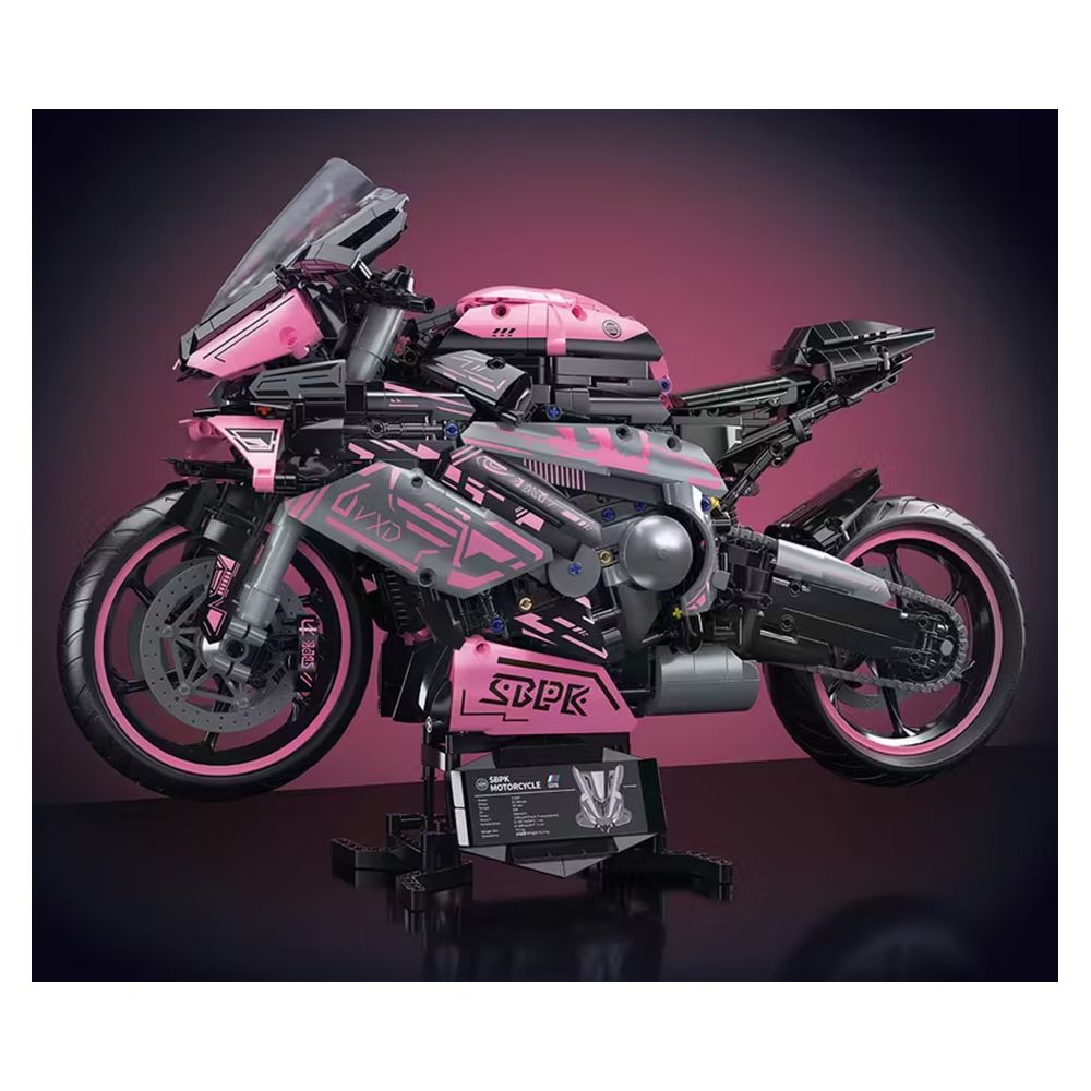 Zestaw Klocków Motocykl Ścigacz Różowy 2066el.