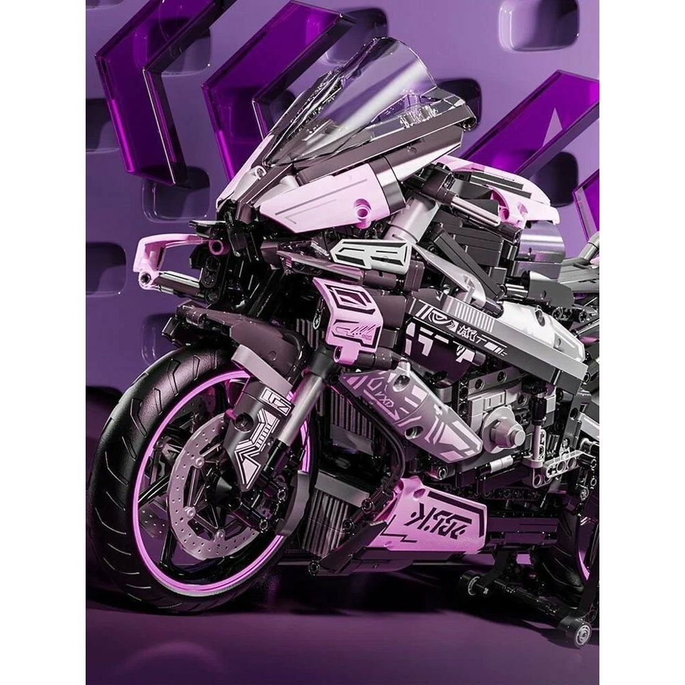 Zestaw Klocków Motocykl Ścigacz Różowy 2066el.
