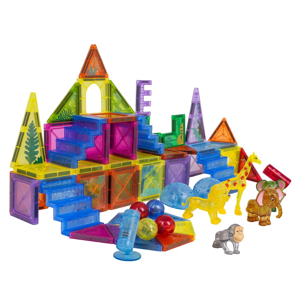 Zestaw Klocków Magnetycznych 3D ZOO 64el.
