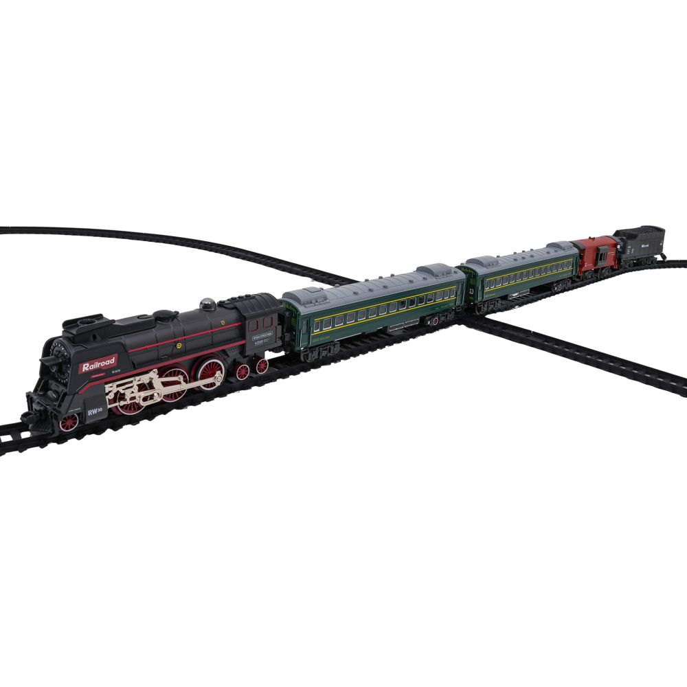 Kolejka Retro z Funkcją Świateł, Dźwięku i Dymu 216cm