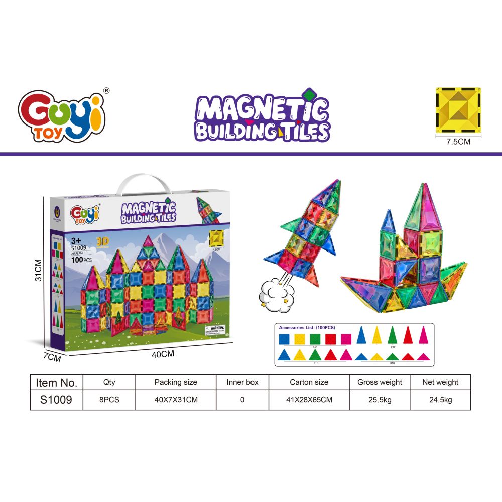 Zestaw Klocków Magnetycznych 100el.