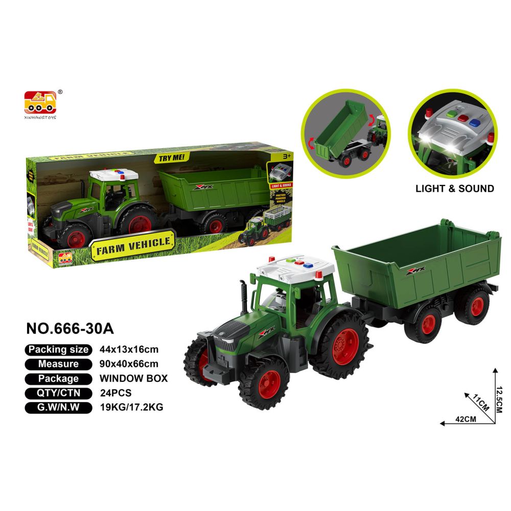 Traktor z Naczepą z Funkcją Świateł i Dźwięku