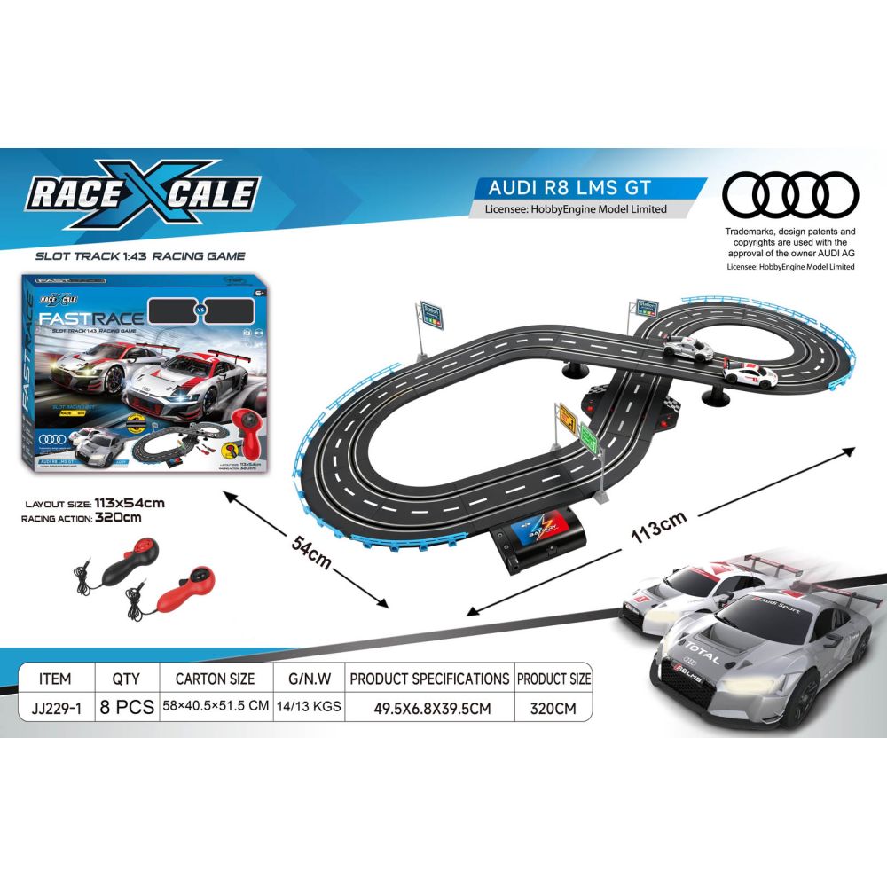 Tor Wyścigowy R/C AUDI 1:43 - 113x54 cm