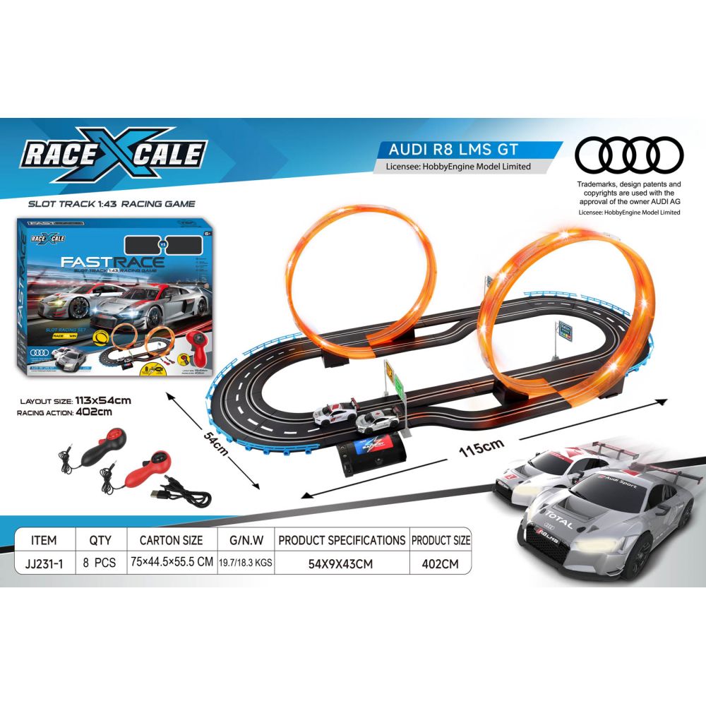 Tor Wyścigowy R/C AUDI 1:43 - 115x54 cm