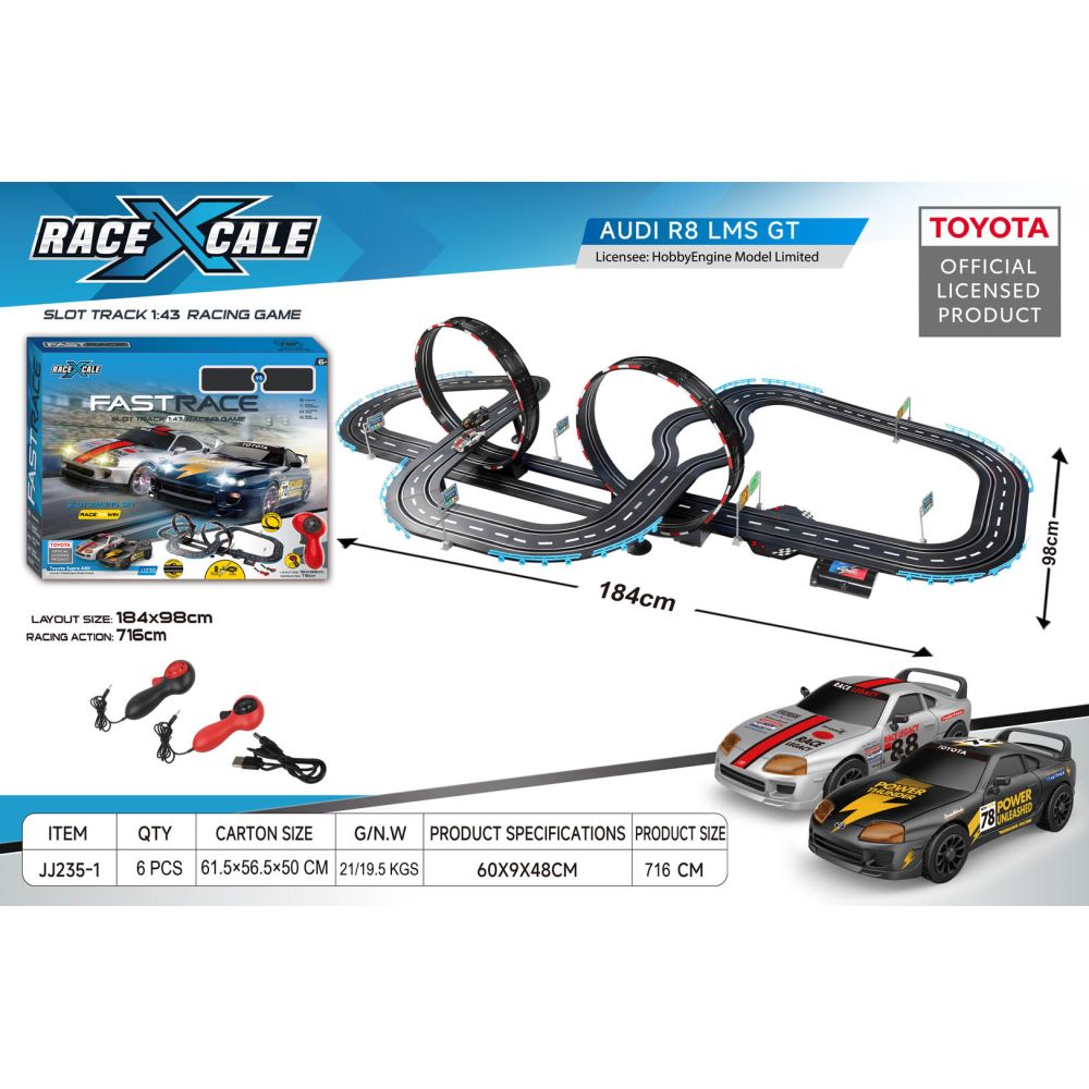 Tor Wyścigowy R/C TOYOTA 1:43 - 184x98 cm