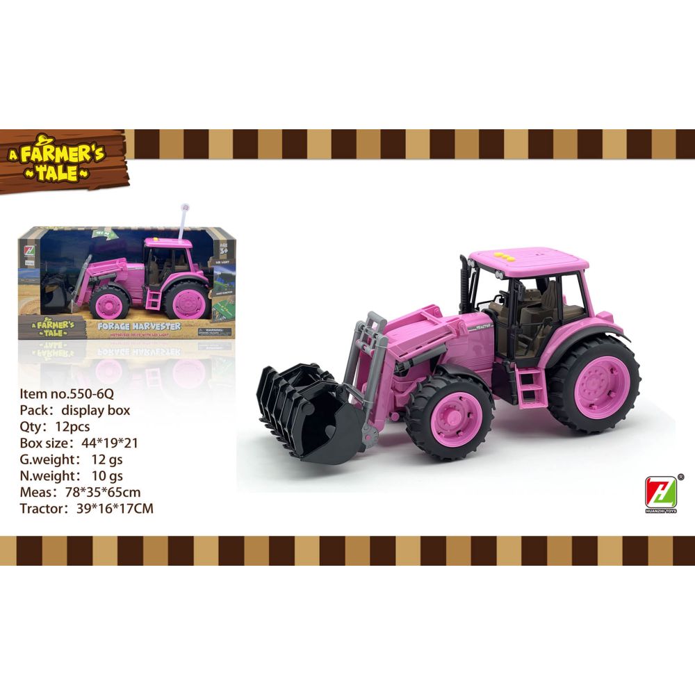 Traktor Różowy 1:16 z Funkcją Świateł i Dźwięku