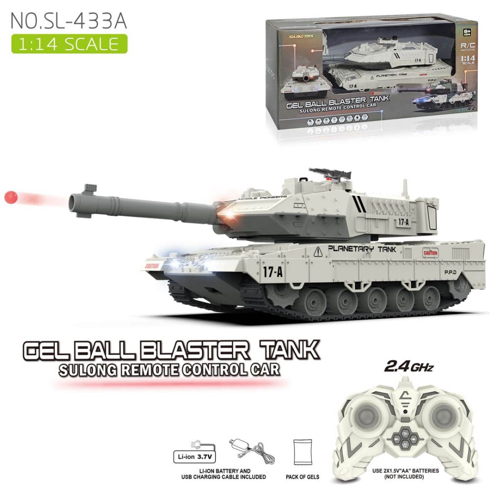 Czołg R/C Biały z Funkcją Strzelania