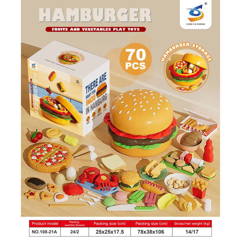 Zestaw Fast Food + Akcesoria w Hamburgerze