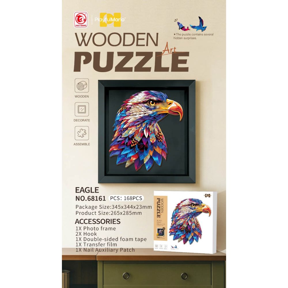 Zestaw Drewnianych Puzzli 168el. Orzeł