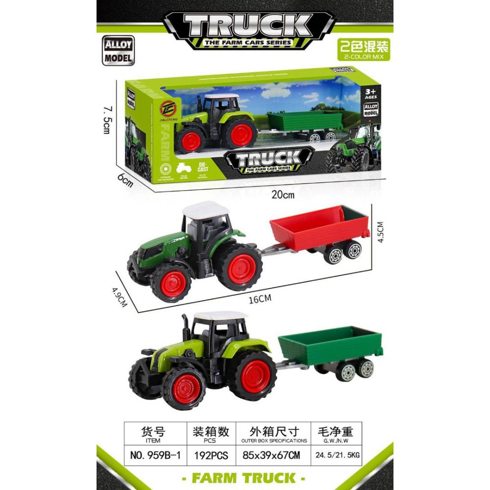Traktor Zielony z Przyczepą
