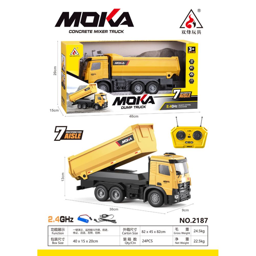 Pojazdy Budowlane Wywrotka z Kiprem Żółta R/C