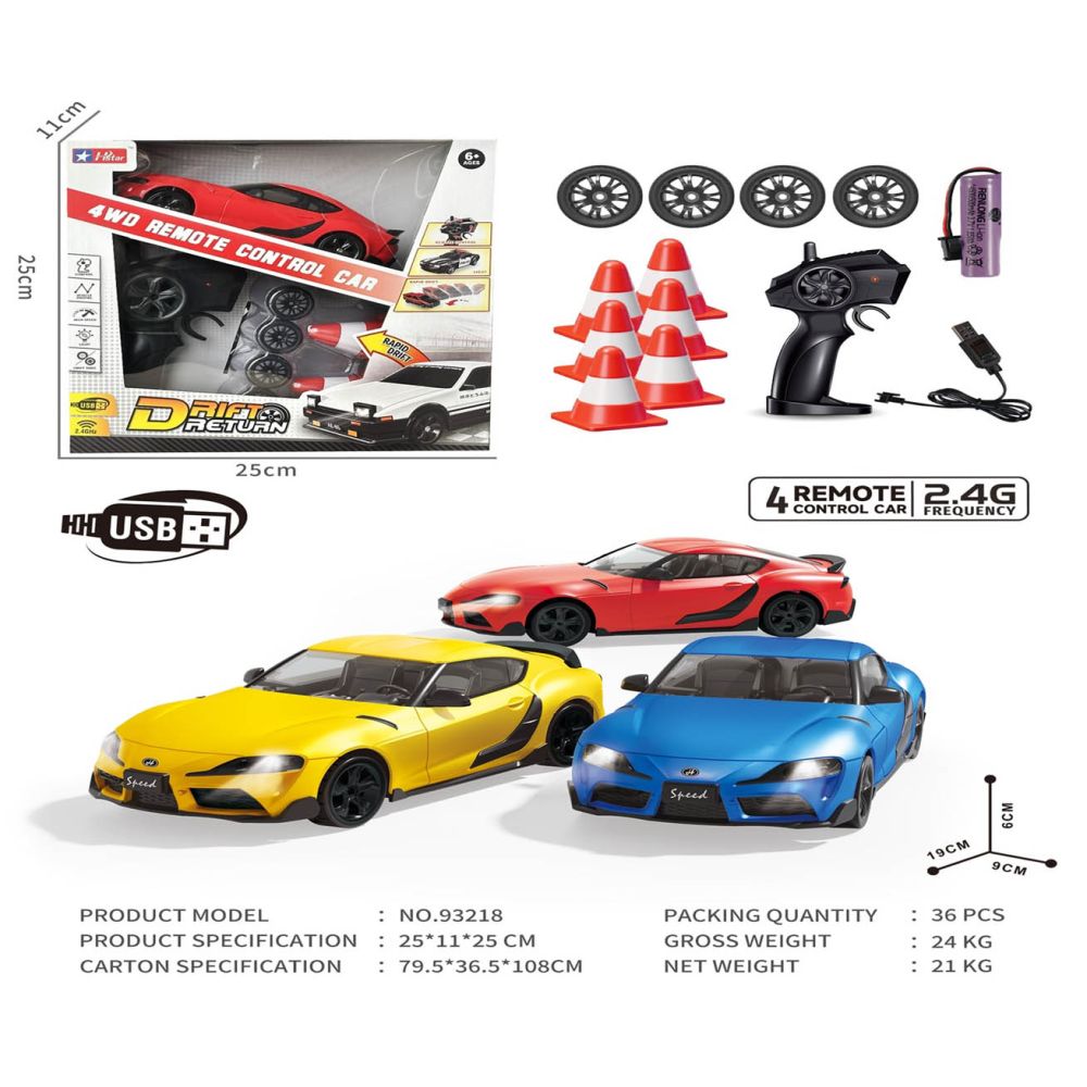 Auto Do Driftu SPEED + Akcesoria Żółte