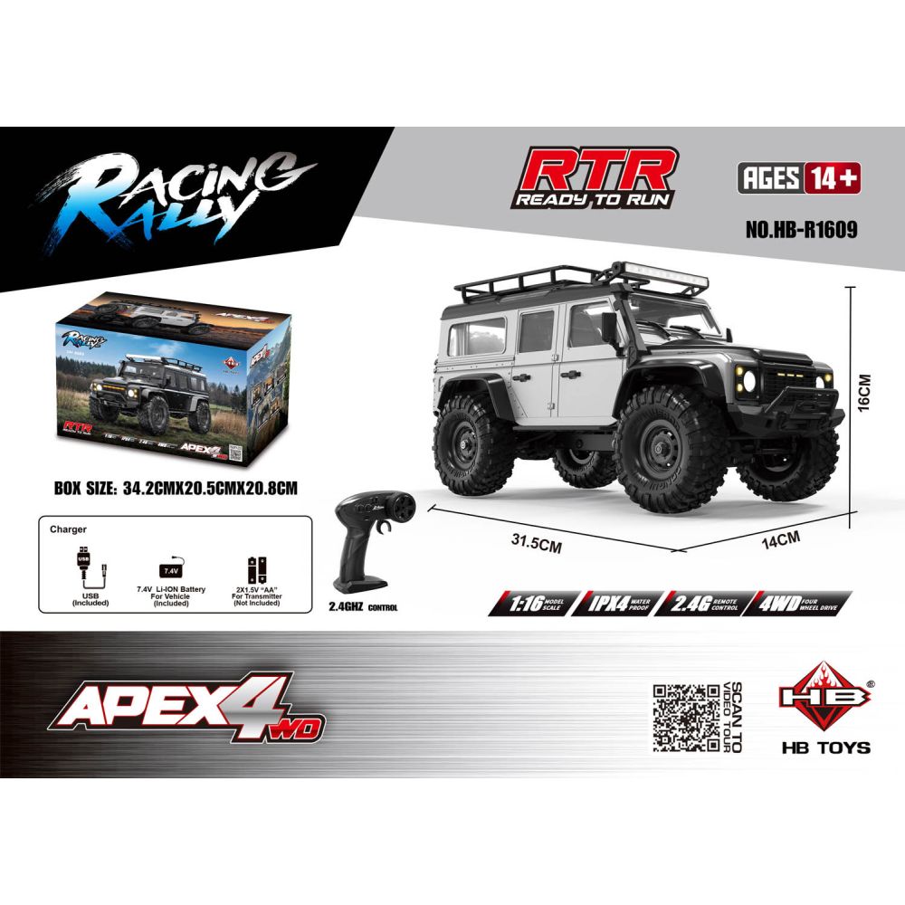 Auto R/C Terenowe RTR APEX 4 1:16 Biały