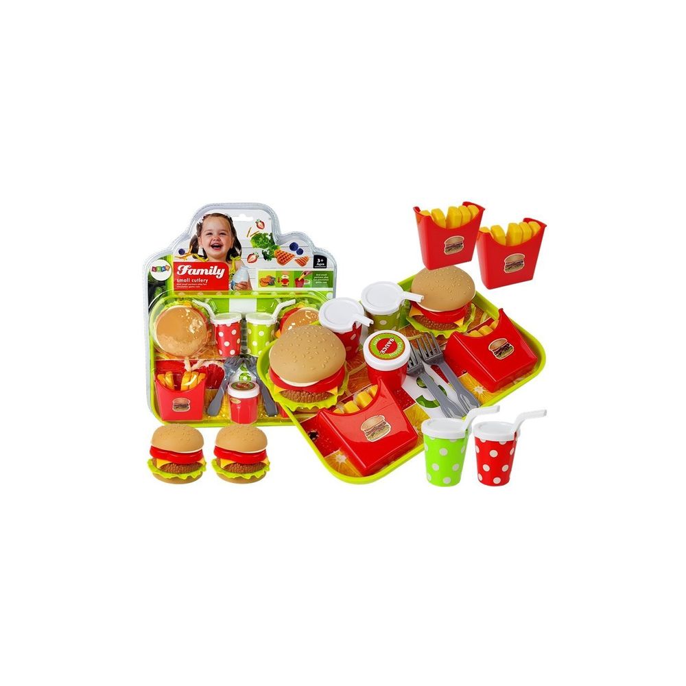 Zestaw Fast Food Hamburgery Frytki Napoje Tacka Dla Dzieci