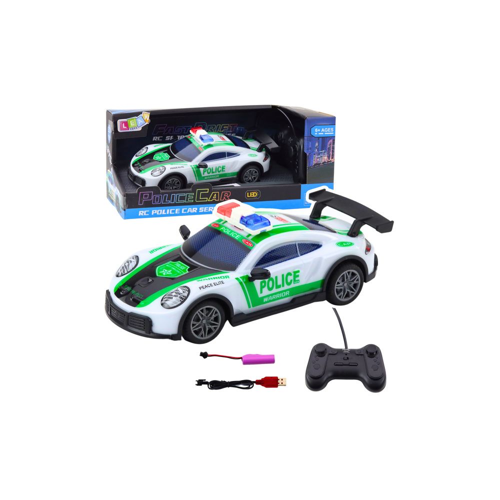 Samochód Policyjny Sportowy Zdalnie Sterowany RC Drift Światła LED 1:22