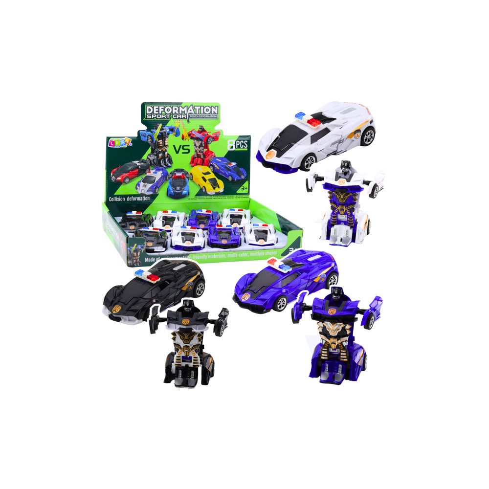 Auto Robot 2w1 Sportowy Samochód Policyjny Napęd Mix