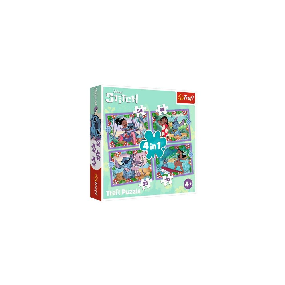 Puzzle - 4w1 (35, 48, 54, 70) - Szalony dzień Lilo i Stitch - Trefl 34633