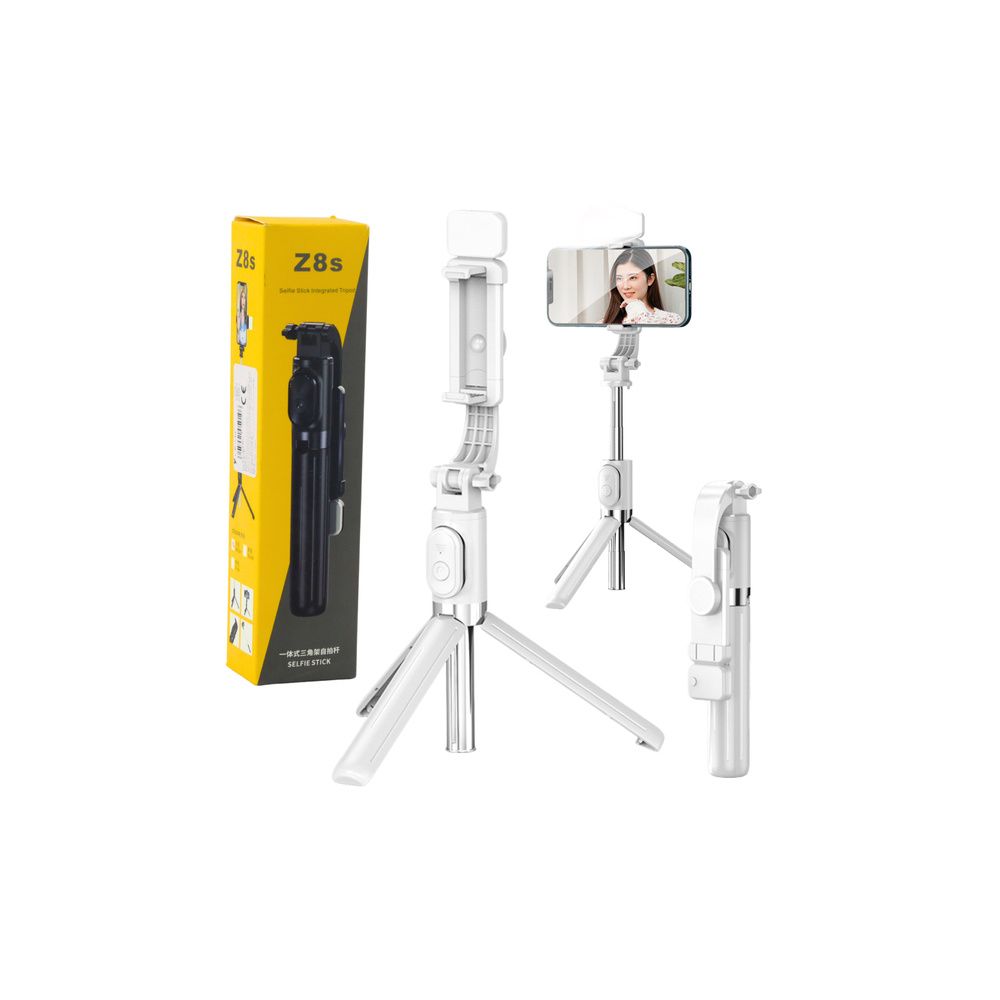 Selfie Stick Statyw Na Telefon Pilot Na Bluetooth Uchwyt ZS8 Biały