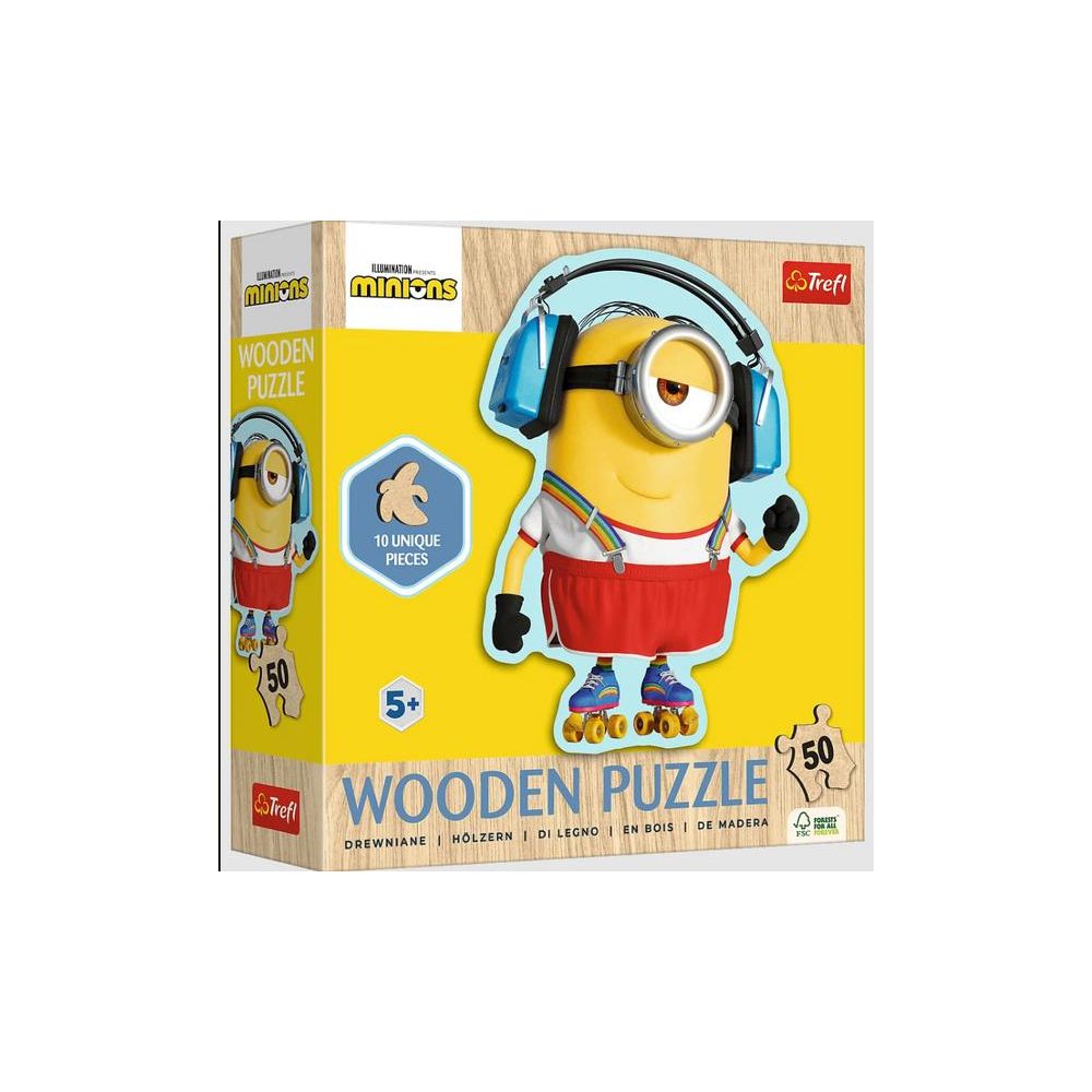 Puzzle Drewniane Konturowe - 50 - Szalony Minionek - Trefl 20239