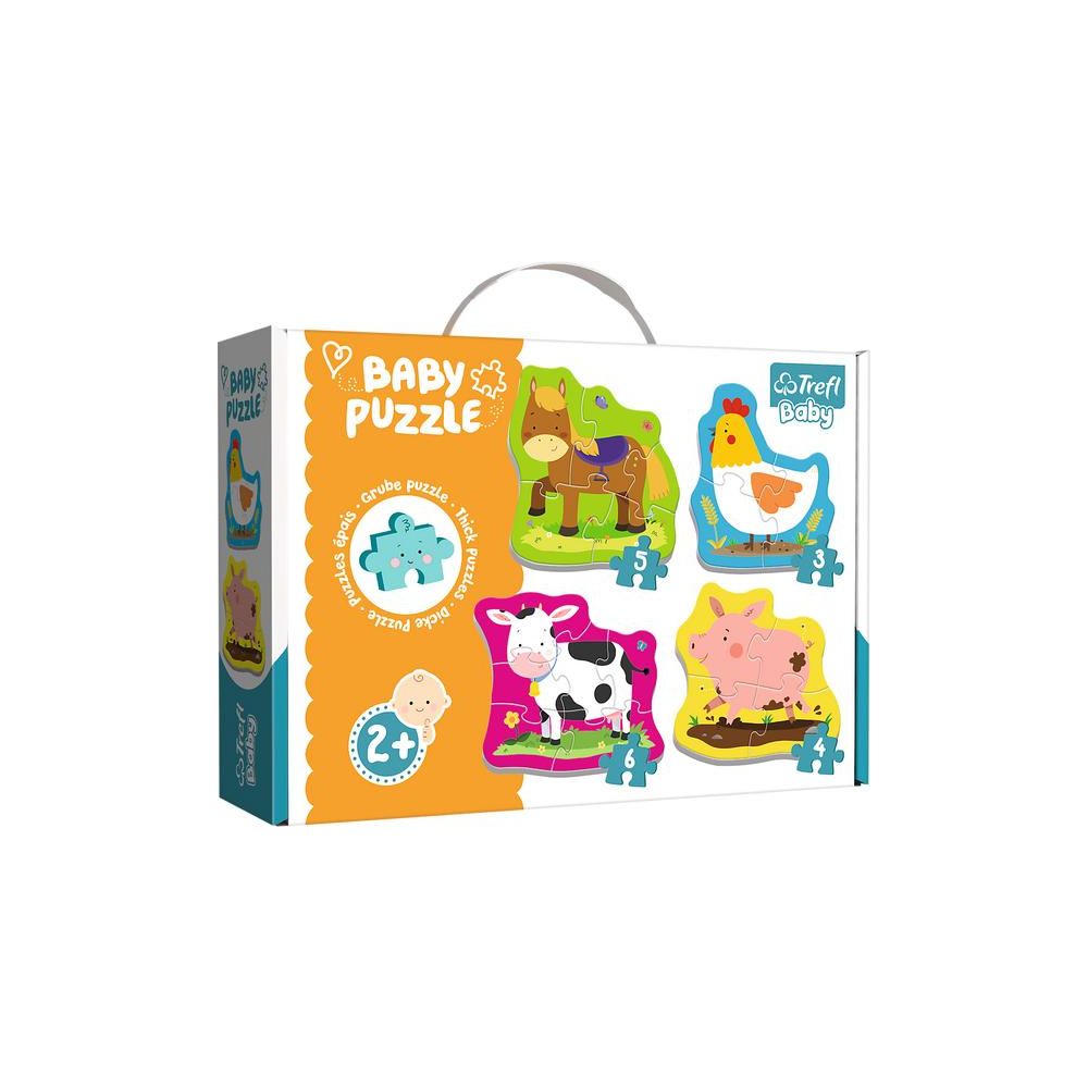 Puzzle - Baby Classic - Zwierzęta na wsi - Konik Kurka Świnka Krówka - Trefl 36070