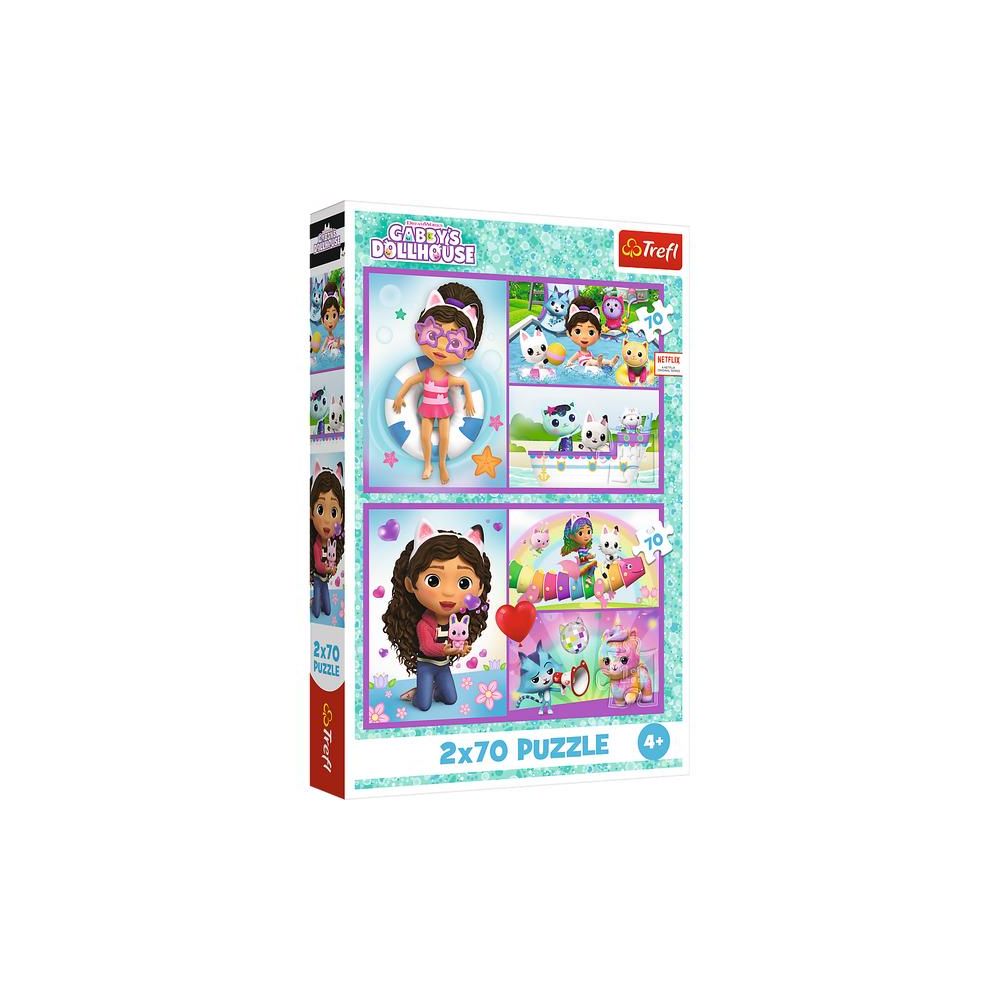 Puzzle - 2x70 - Baw się z Gabby - Koci Domek Gabi - Trefl 34438