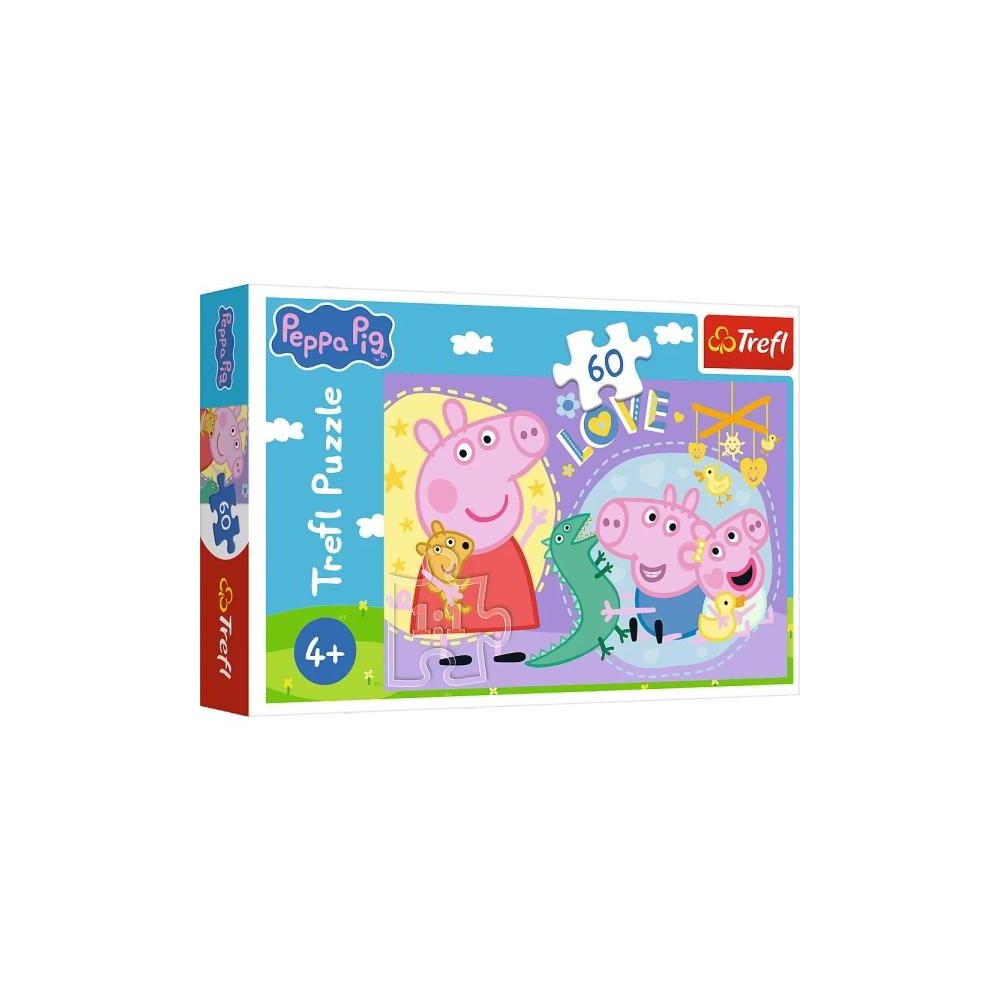 Puzzle - 60 - Szczęśliwa świnka - Świnka Peppa - Trefl 17414