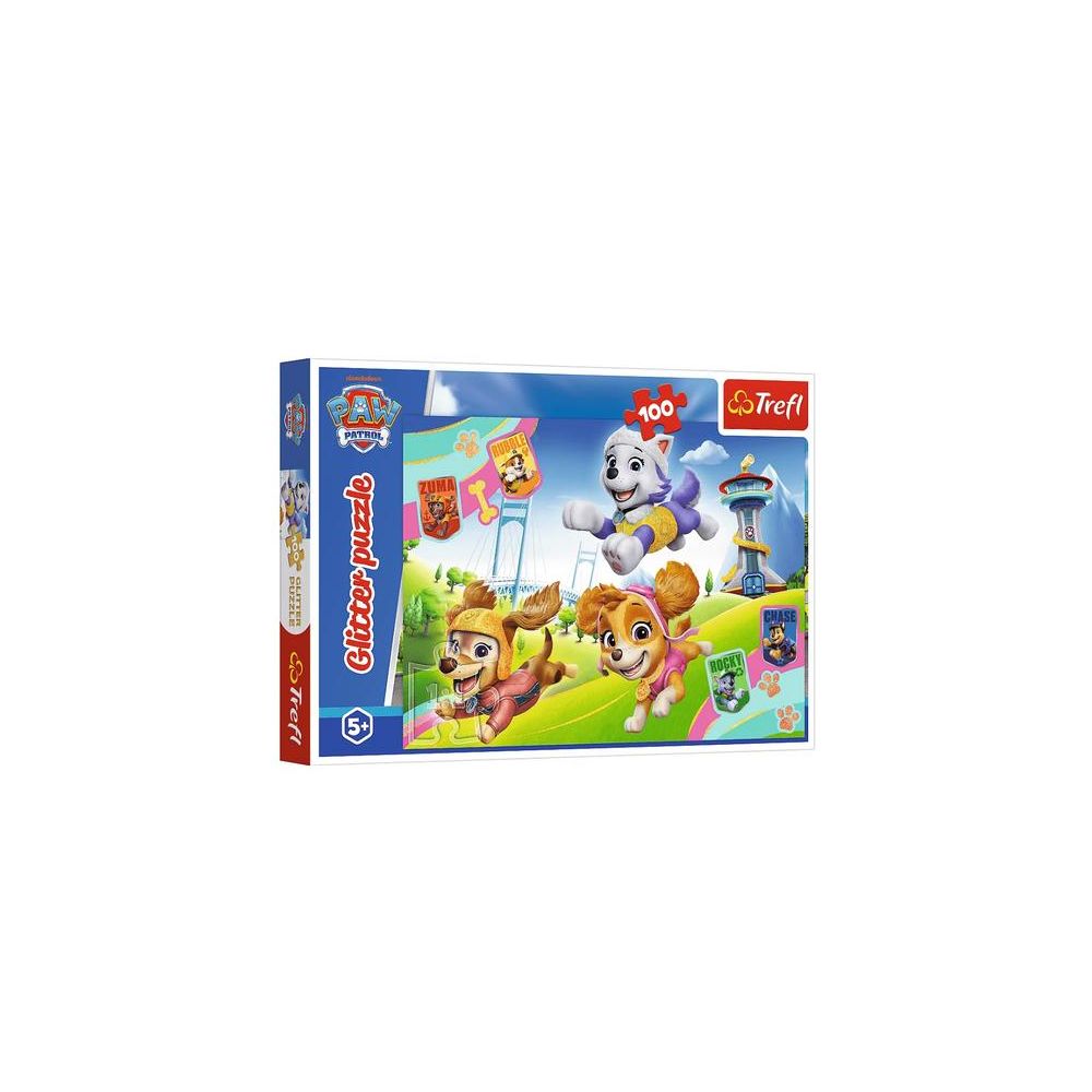 Puzzle - 100 Glitter - Psi Patrol - Błyszczące psiaki - Trefl 14835
