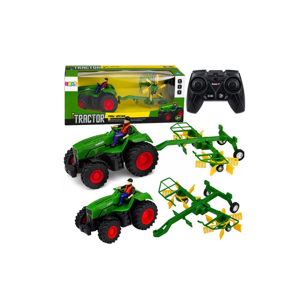 Traktor Rolniczy ze Zgrabiarką Rolnikiem Zdalnie Sterowany RC Światła 1:24