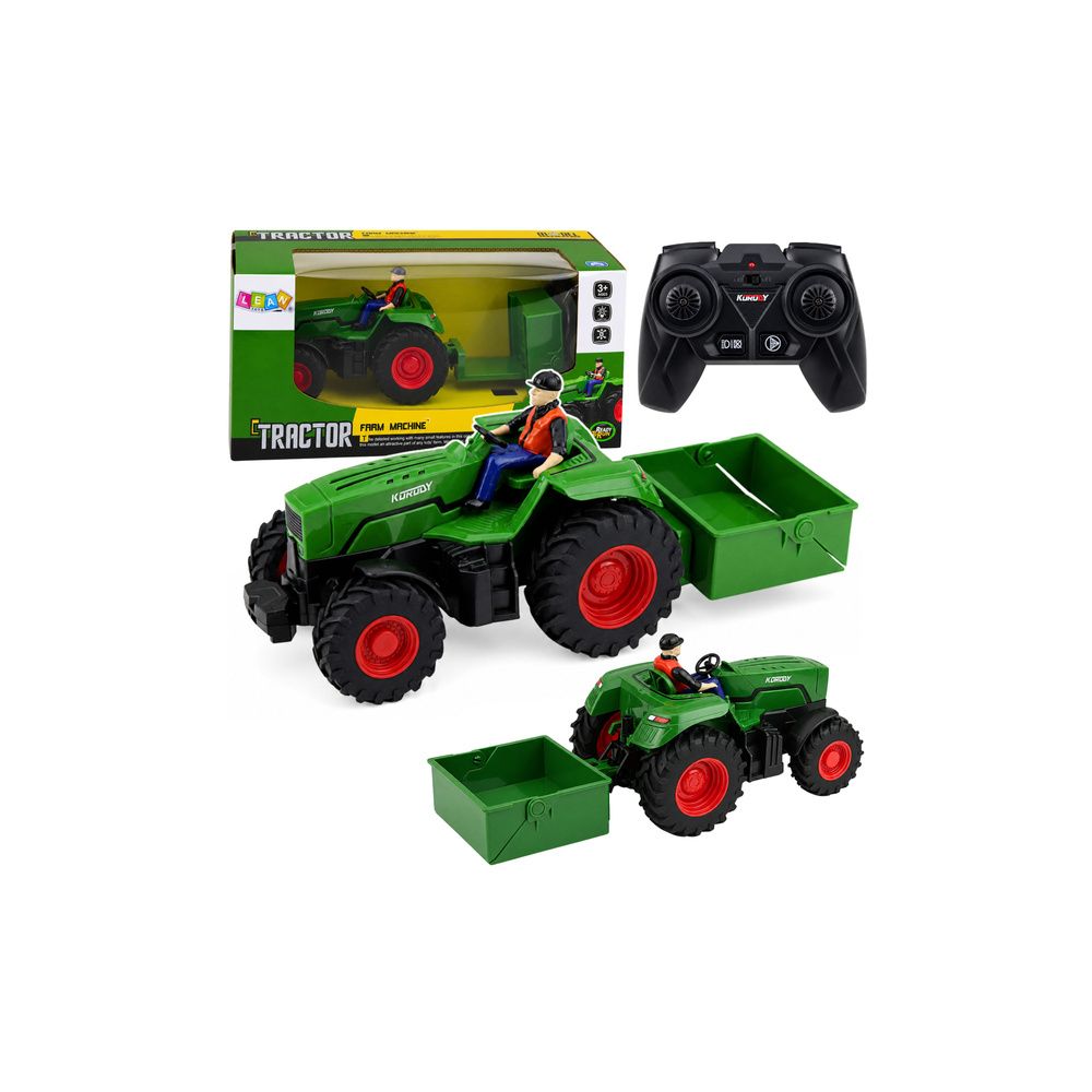 Traktor Rolniczy Zdalnie Sterowany RC Z Przyczepą Skrzyniową Rolnik 1:24