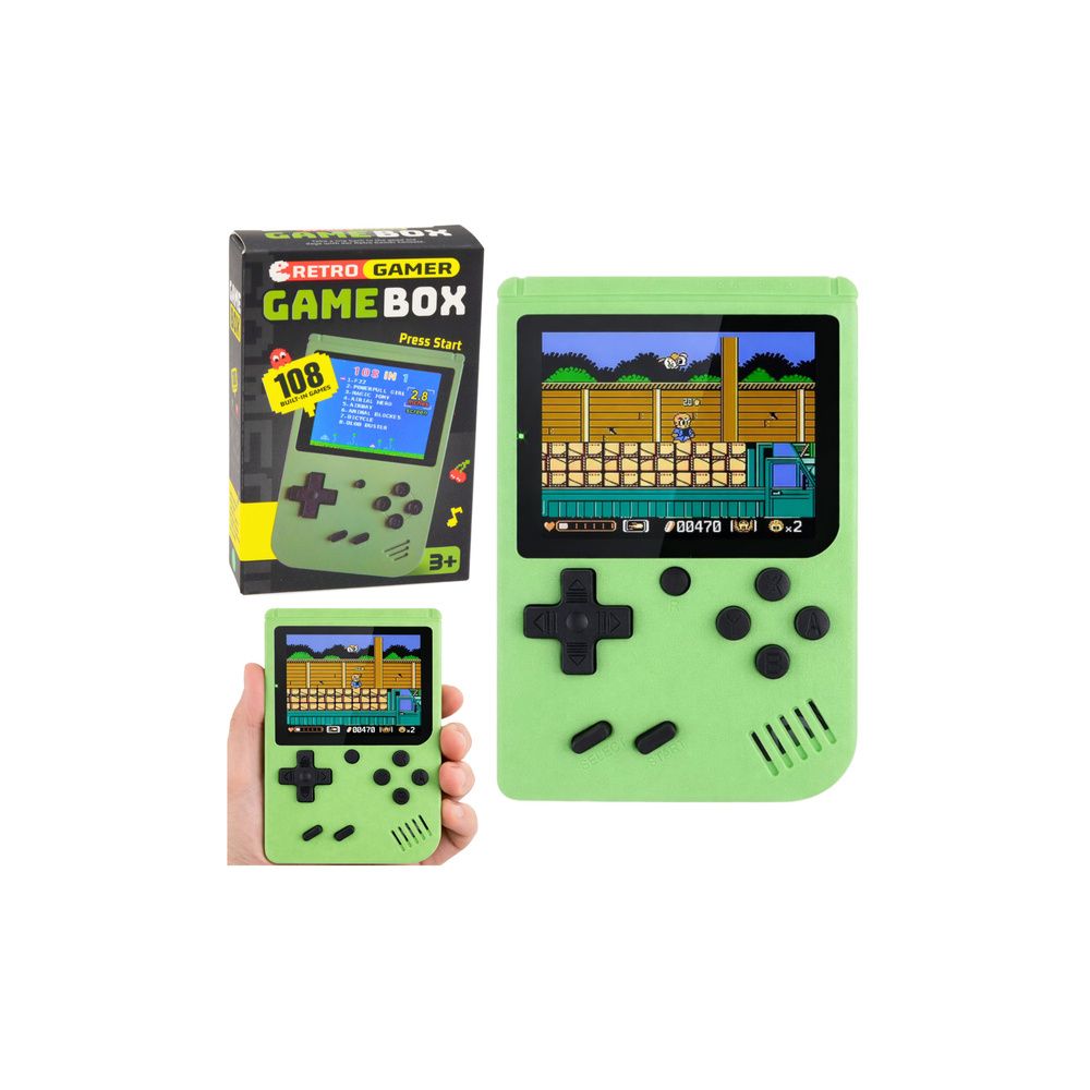 Gra Elektroniczna Konsola Retro 108w1 Ekran LCD Zielona