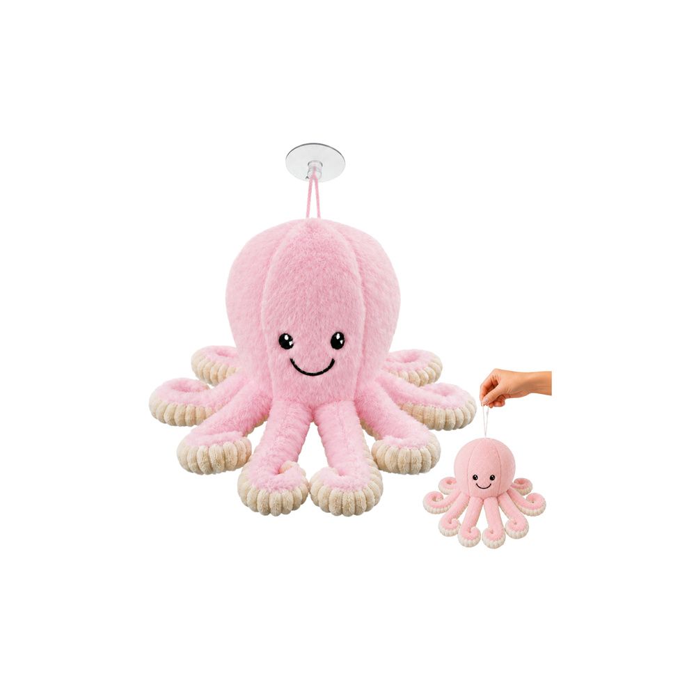 Pluszowa Ośmiornica Maskotka Przytulanka Z Przyssawką Różowa 16 cm
